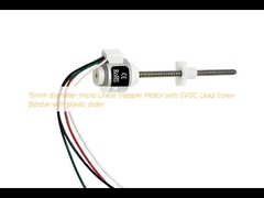 Micro motor de passo linear de 15mm de diâmetro com parafuso de avanço bipolar de 5VDC com cursor de plástico